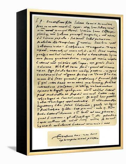 Letter from Desiderius Erasmus to Nicholas Everaerts, 24th December 1525-Desiderius Erasmus-Framed Premier Image Canvas