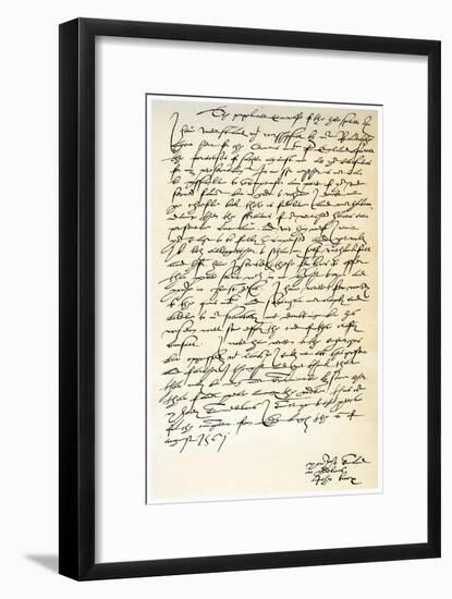 Letter from John Knox to Sir Nicholas Throgmorton, 6th August 1561-John Knox-Framed Giclee Print