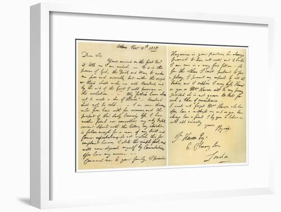 Letter from Lord Byron to John Hanson, 11th November 1810-George Gordon Byron-Framed Giclee Print