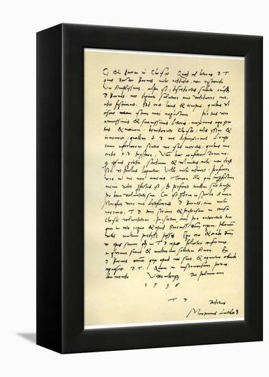 Letter from Martin Luther to Thomas Cromwell, 9th April 1536-Martin Luther-Framed Premier Image Canvas