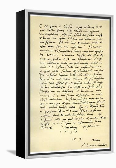 Letter from Martin Luther to Thomas Cromwell, 9th April 1536-Martin Luther-Framed Premier Image Canvas