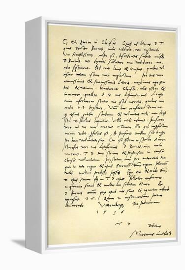 Letter from Martin Luther to Thomas Cromwell, 9th April 1536-Martin Luther-Framed Premier Image Canvas