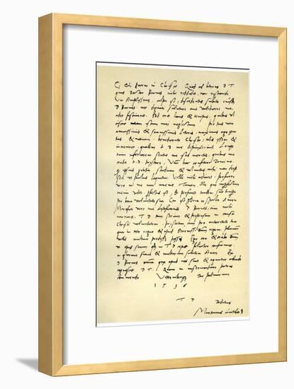 Letter from Martin Luther to Thomas Cromwell, 9th April 1536-Martin Luther-Framed Giclee Print