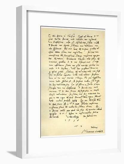Letter from Martin Luther to Thomas Cromwell, 9th April 1536-Martin Luther-Framed Giclee Print