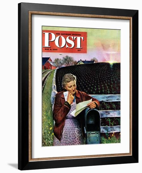 "Letter from Overseas," Saturday Evening Post Cover, May 8, 1943-John Falter-Framed Giclee Print