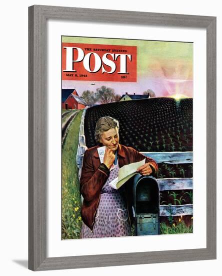 "Letter from Overseas," Saturday Evening Post Cover, May 8, 1943-John Falter-Framed Giclee Print