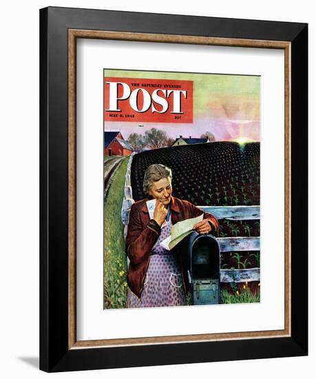 "Letter from Overseas," Saturday Evening Post Cover, May 8, 1943-John Falter-Framed Giclee Print