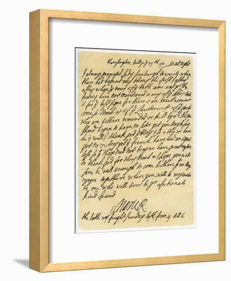 Letter from Queen Mary II to Frances Lumley, 29th July 1692-null-Framed Giclee Print