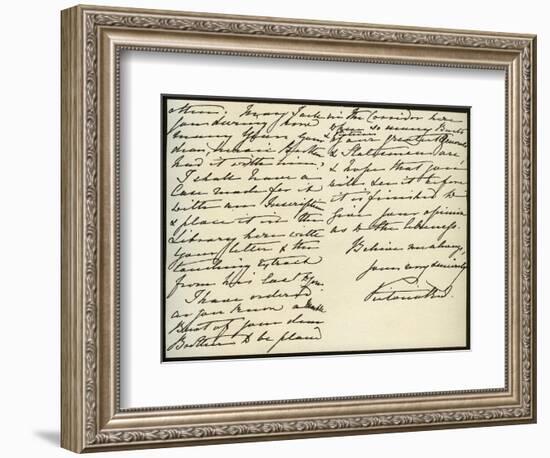 Letter from Queen Victoria to Mary Augusta Gordon, Windsor Castle, 16th March 1885-null-Framed Giclee Print