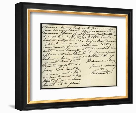 Letter from Queen Victoria to Mary Augusta Gordon, Windsor Castle, 16th March 1885-null-Framed Giclee Print