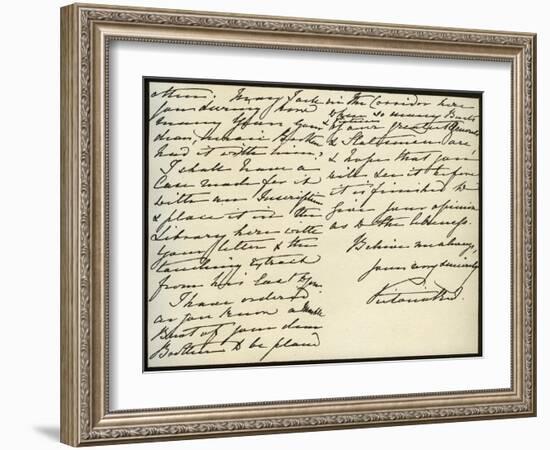 Letter from Queen Victoria to Mary Augusta Gordon, Windsor Castle, 16th March 1885-null-Framed Giclee Print