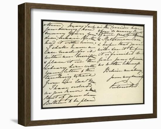 Letter from Queen Victoria to Mary Augusta Gordon, Windsor Castle, 16th March 1885-null-Framed Giclee Print