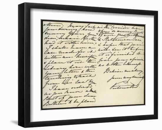 Letter from Queen Victoria to Mary Augusta Gordon, Windsor Castle, 16th March 1885-null-Framed Giclee Print