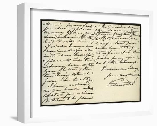 Letter from Queen Victoria to Mary Augusta Gordon, Windsor Castle, 16th March 1885-null-Framed Giclee Print