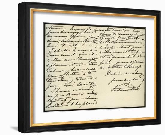 Letter from Queen Victoria to Mary Augusta Gordon, Windsor Castle, 16th March 1885-null-Framed Giclee Print