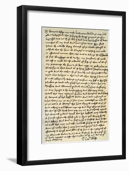 Letter from Thomas Wolsey, Archbishop of York to Dr Stephen Gardiner, February or March 1530-Thomas Wolsey-Framed Giclee Print