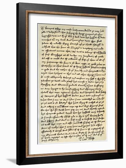 Letter from Thomas Wolsey, Archbishop of York to Dr Stephen Gardiner, February or March 1530-Thomas Wolsey-Framed Giclee Print
