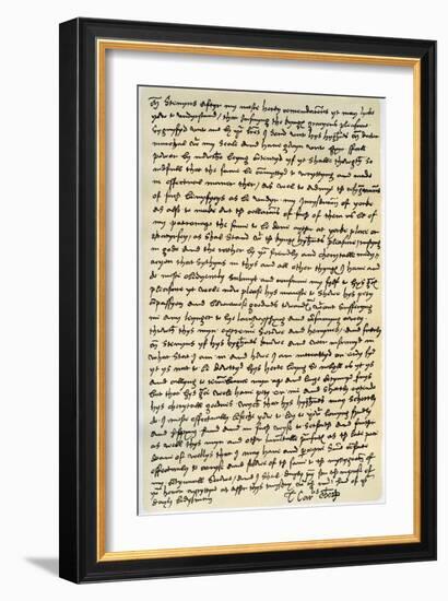 Letter from Thomas Wolsey, Archbishop of York to Dr Stephen Gardiner, February or March 1530-Thomas Wolsey-Framed Giclee Print