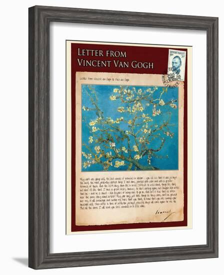 Letter from Vincent: Almond Blossom, C1890-Vincent van Gogh-Framed Giclee Print