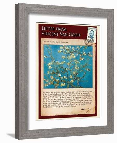 Letter from Vincent: Almond Blossom, C1890-Vincent van Gogh-Framed Giclee Print