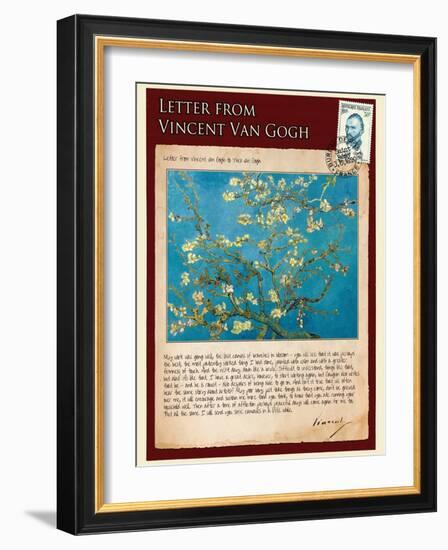 Letter from Vincent: Almond Blossom, C1890-Vincent van Gogh-Framed Giclee Print