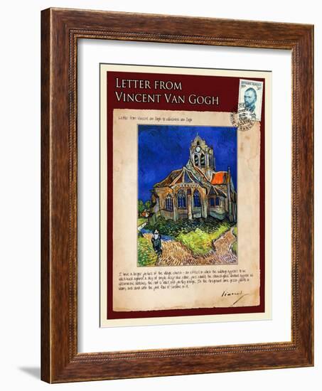 Letter from Vincent: Church at Auvers, C1890-Vincent van Gogh-Framed Giclee Print