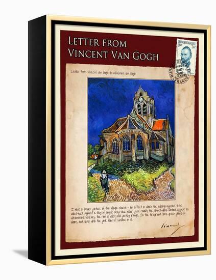 Letter from Vincent: Church at Auvers, C1890-Vincent van Gogh-Framed Premier Image Canvas