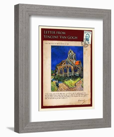 Letter from Vincent: Church at Auvers, C1890-Vincent van Gogh-Framed Giclee Print