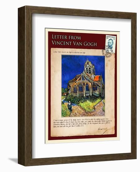 Letter from Vincent: Church at Auvers, C1890-Vincent van Gogh-Framed Giclee Print