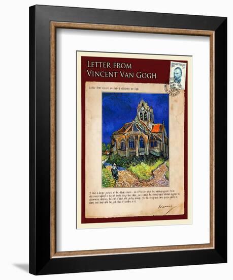 Letter from Vincent: Church at Auvers, C1890-Vincent van Gogh-Framed Giclee Print