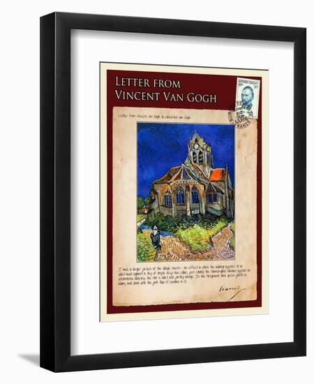 Letter from Vincent: Church at Auvers, C1890-Vincent van Gogh-Framed Giclee Print