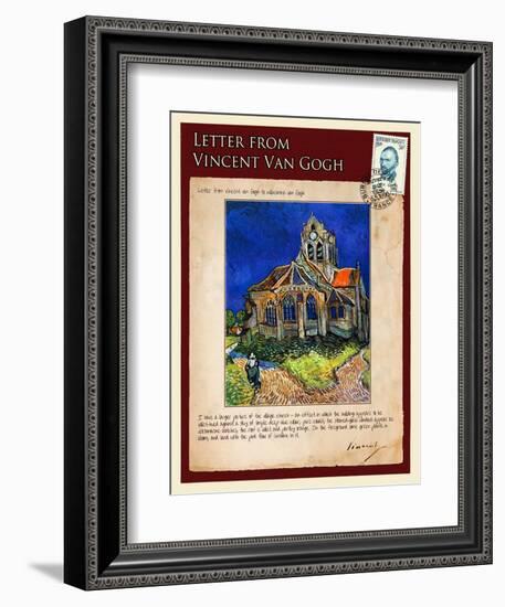 Letter from Vincent: Church at Auvers, C1890-Vincent van Gogh-Framed Giclee Print