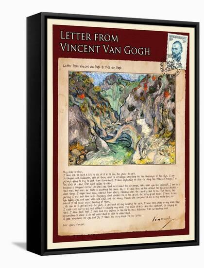Letter from Vincent: Les Peiroulets Ravine-Vincent van Gogh-Framed Premier Image Canvas