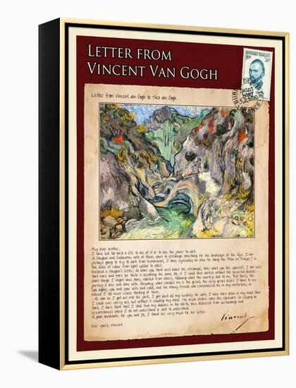 Letter from Vincent: Les Peiroulets Ravine-Vincent van Gogh-Framed Premier Image Canvas