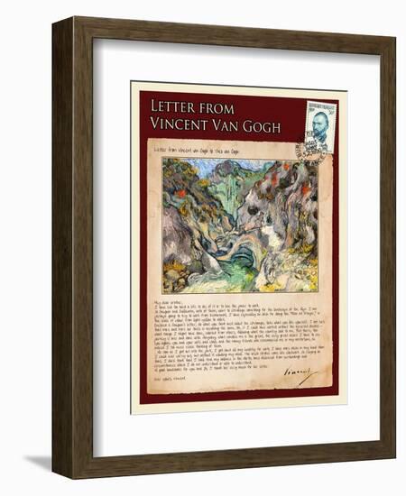 Letter from Vincent: Les Peiroulets Ravine-Vincent van Gogh-Framed Giclee Print