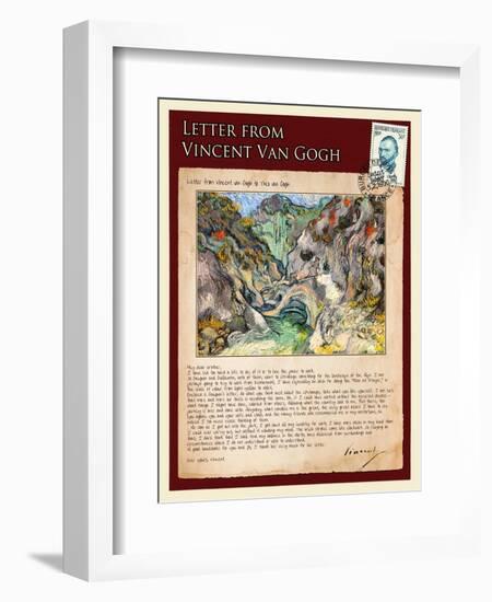 Letter from Vincent: Les Peiroulets Ravine-Vincent van Gogh-Framed Giclee Print