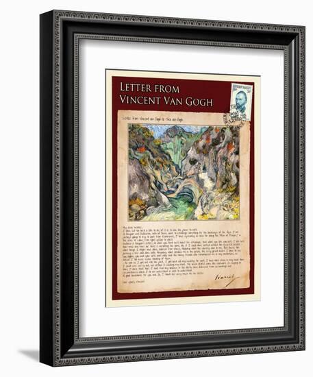 Letter from Vincent: Les Peiroulets Ravine-Vincent van Gogh-Framed Giclee Print