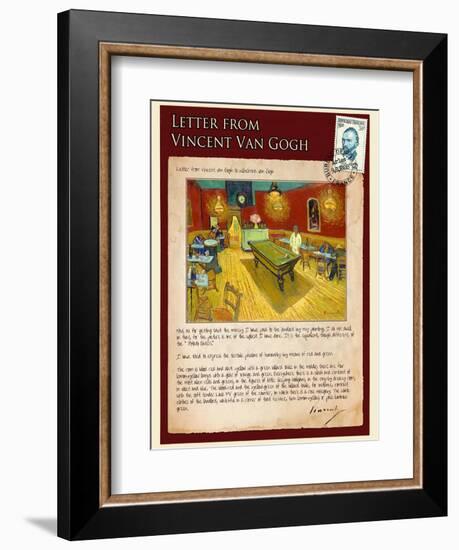 Letter from Vincent: Night Cafe on Place Lamartine in Arles-Vincent van Gogh-Framed Giclee Print