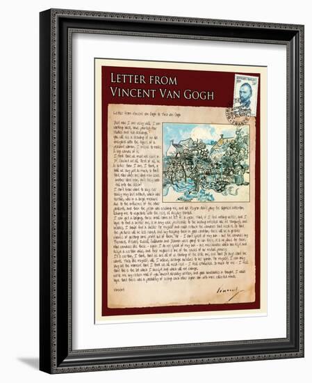 Letter from Vincent: Old Vineyard with Peasant Woman-Vincent van Gogh-Framed Giclee Print