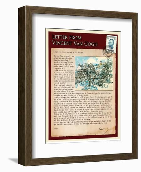 Letter from Vincent: Old Vineyard with Peasant Woman-Vincent van Gogh-Framed Giclee Print