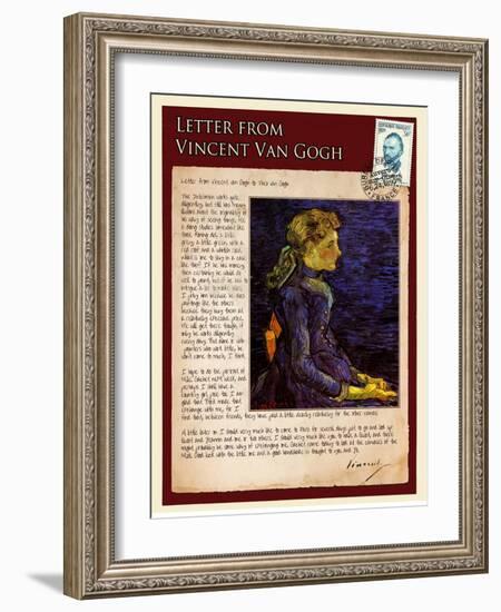 Letter from Vincent: Portrait of Adeline Ravoux-Vincent van Gogh-Framed Giclee Print