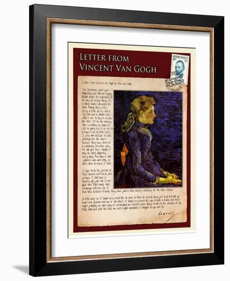 Letter from Vincent: Portrait of Adeline Ravoux-Vincent van Gogh-Framed Giclee Print