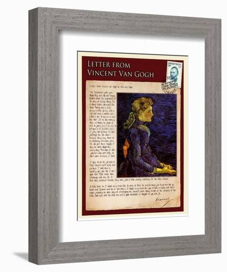 Letter from Vincent: Portrait of Adeline Ravoux-Vincent van Gogh-Framed Giclee Print