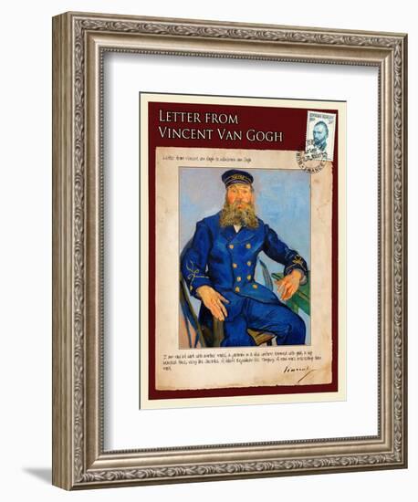 Letter from Vincent: Portrait of the Postman Joseph Roulin-Vincent van Gogh-Framed Giclee Print