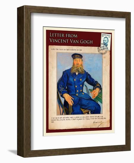 Letter from Vincent: Portrait of the Postman Joseph Roulin-Vincent van Gogh-Framed Giclee Print