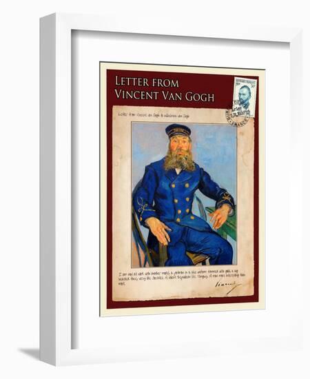 Letter from Vincent: Portrait of the Postman Joseph Roulin-Vincent van Gogh-Framed Giclee Print