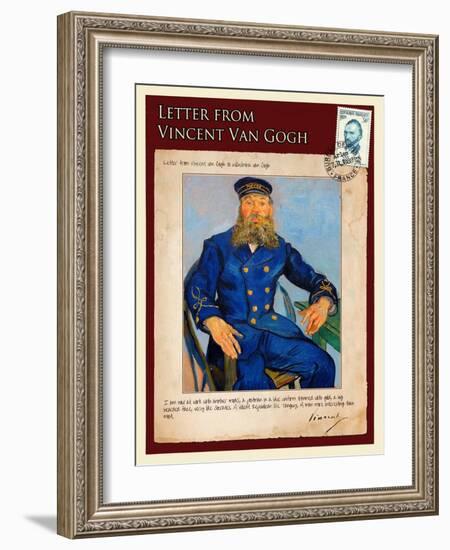 Letter from Vincent: Portrait of the Postman Joseph Roulin-Vincent van Gogh-Framed Giclee Print