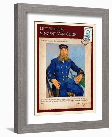 Letter from Vincent: Portrait of the Postman Joseph Roulin-Vincent van Gogh-Framed Giclee Print