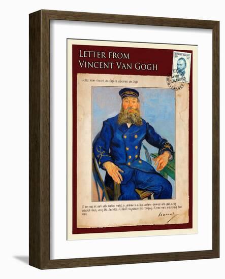 Letter from Vincent: Portrait of the Postman Joseph Roulin-Vincent van Gogh-Framed Giclee Print