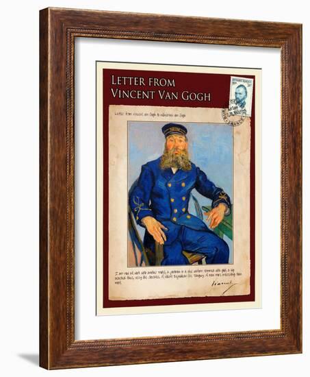 Letter from Vincent: Portrait of the Postman Joseph Roulin-Vincent van Gogh-Framed Giclee Print